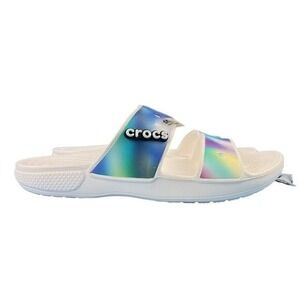 NWT Crocs Holographic Slides Y2K Iridescent Everyday Wear Summer Sandals W12 M10